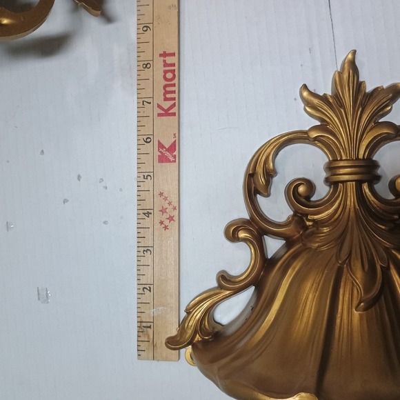 Vintage Gold Dart USA 4446 Wall Decor Ornate Pocket Sconce Set Of 2 - Picture 8 of 8